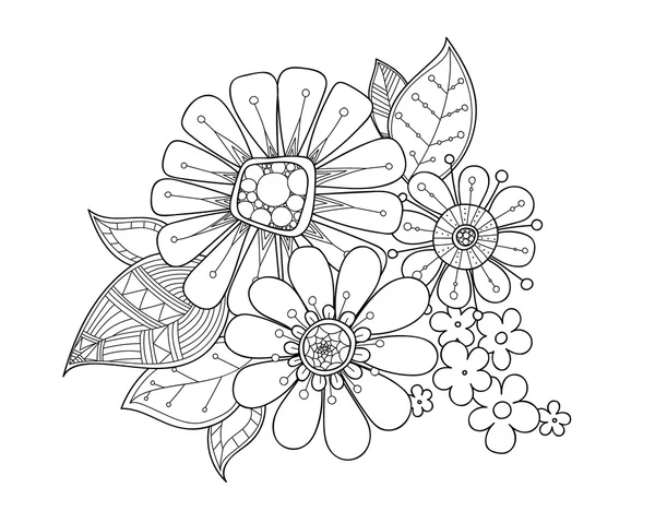 Doodle art flowers. — Stock Vector