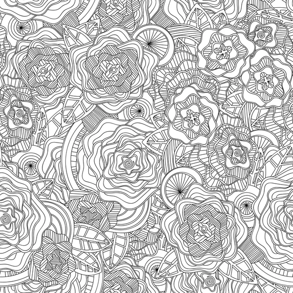 Doodle fleurs motif sans couture . — Image vectorielle