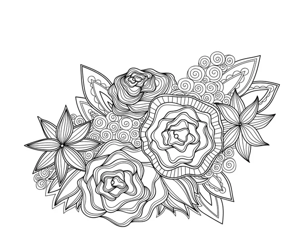 Doodle art fleurs . — Image vectorielle