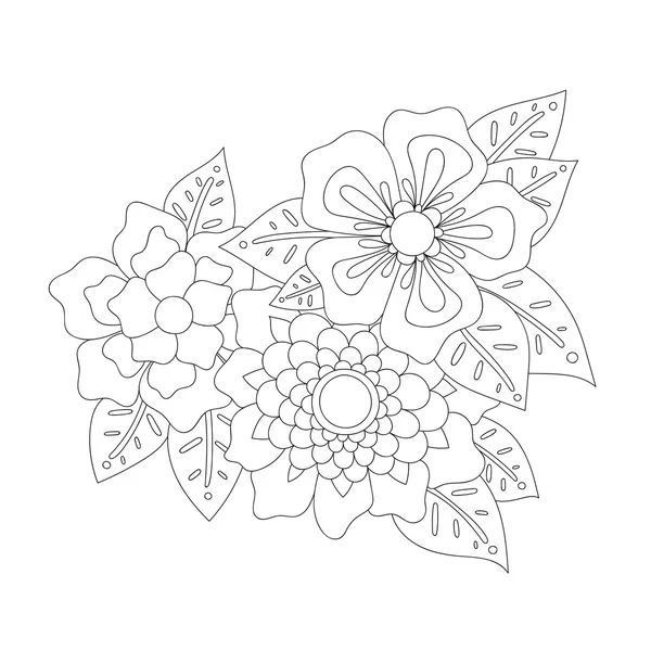 Doodle art fleurs — Image vectorielle