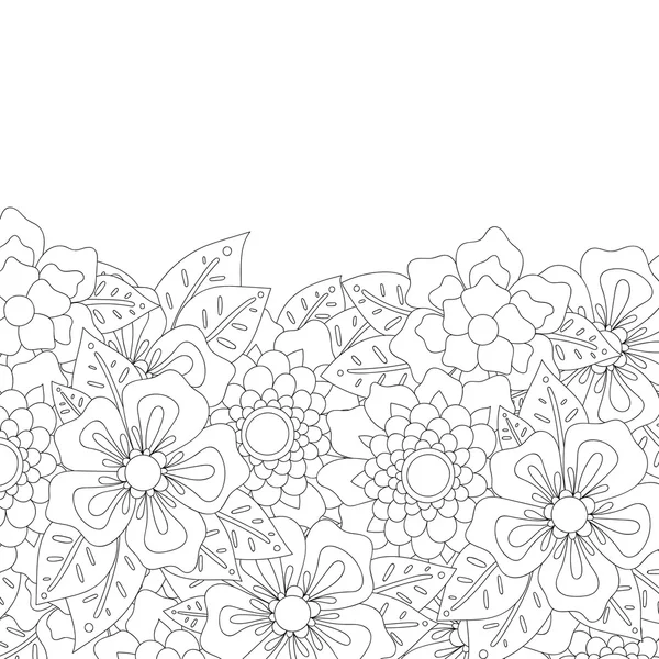 Doodle fleurs et feuilles carte d'invitation — Image vectorielle