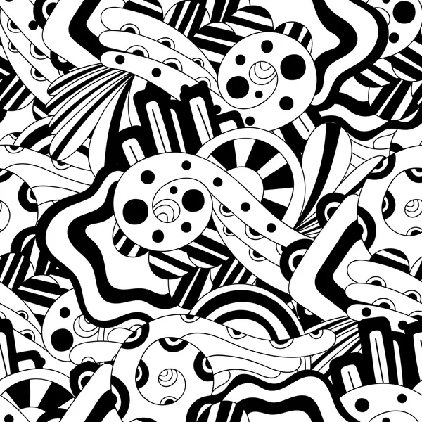 Doodle sfondo astratto in bianco e nero — Vettoriale Stock