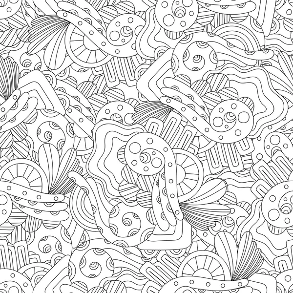 Abstract hand drawn black and white seamless pattern — Stock Vector