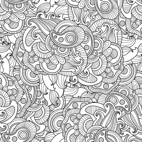 Abstract hand drawn black and white seamless pattern — Stock Vector