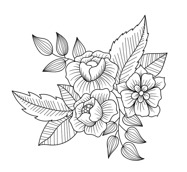 Doodle flores de arte — Archivo Imágenes Vectoriales