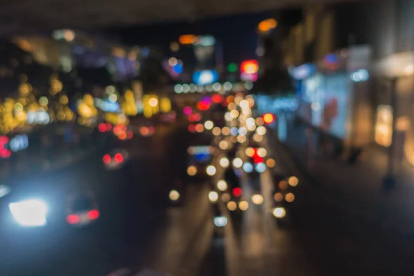 Bokeh Auto Lichter Den Straßen Der Nacht — Stockfoto