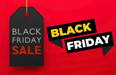 Kara Cuma indirimli afişi. vektör çizimi tasarımı