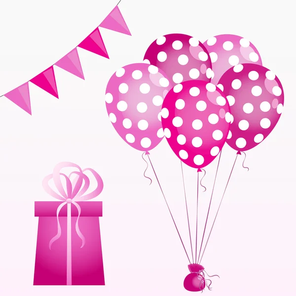 Pembe doğum günü partisi öğeleri kümesi