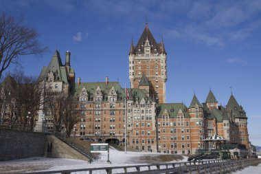 Quebec, Canada - February 03, 2016: Chateau Frontenac, with snow clipart