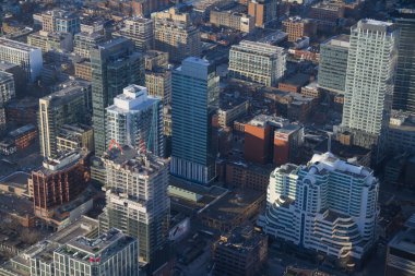 Toronto, Kanada - 30 Ocak 2016: Downtown gökdelenler