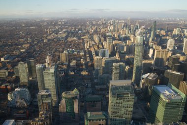 Toronto, Kanada - 30 Ocak 2016: Downtown gökdelenler