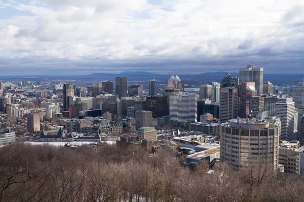 Montreal skyline do topo do Monte Real durante o inverno, Queb — Fotografia de Stock