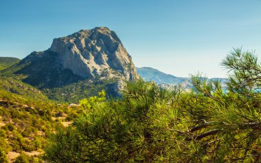 Panorama, defne, Kırım Dağları rocky c ile yatay görünüm
