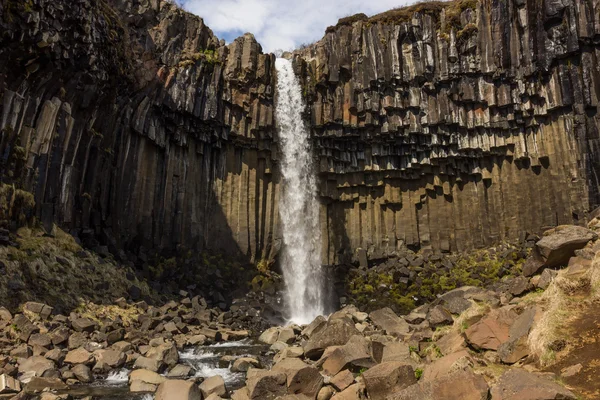 Svartifoss 瀑布-冰岛 — 图库照片