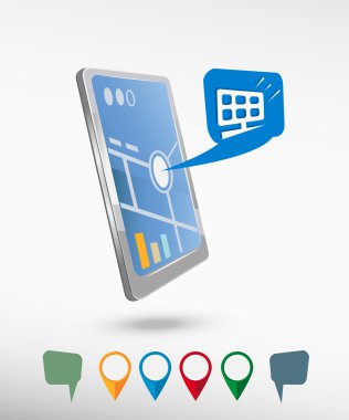 Güneş paneli ve perspektif smartphone vektör gerçekçi