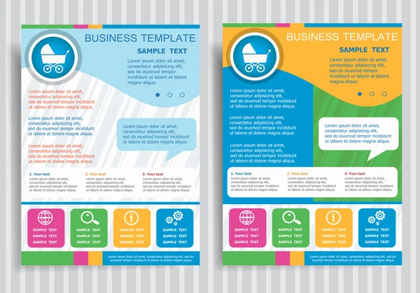 Vektör broşür ve ilan tasarım düzen templa bebek arabası sembolü