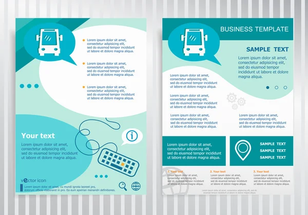 Otobüs simge vektör broşürü