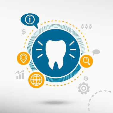 Diş simgesi ve yaratıcı tasarım öğeleri