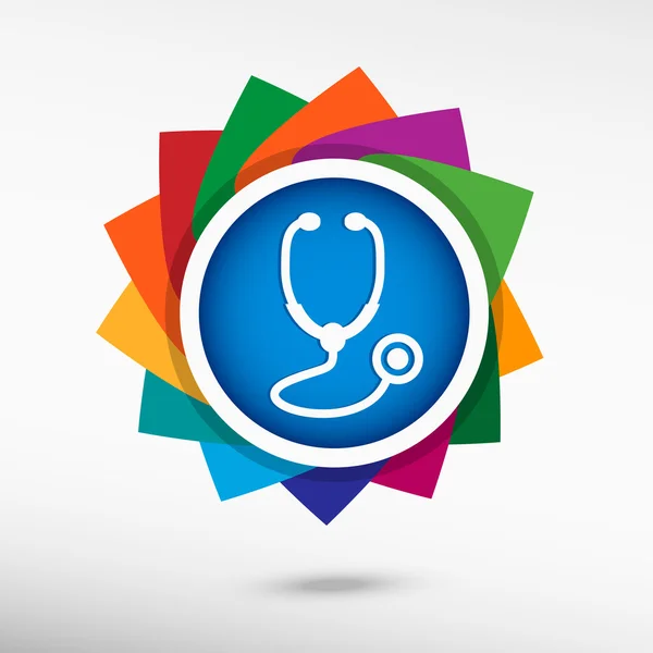 Stethoscope  icon color icon, vector illustration — Stock Vector