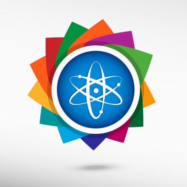 Atom molekül renk simgesi, vektör çizim