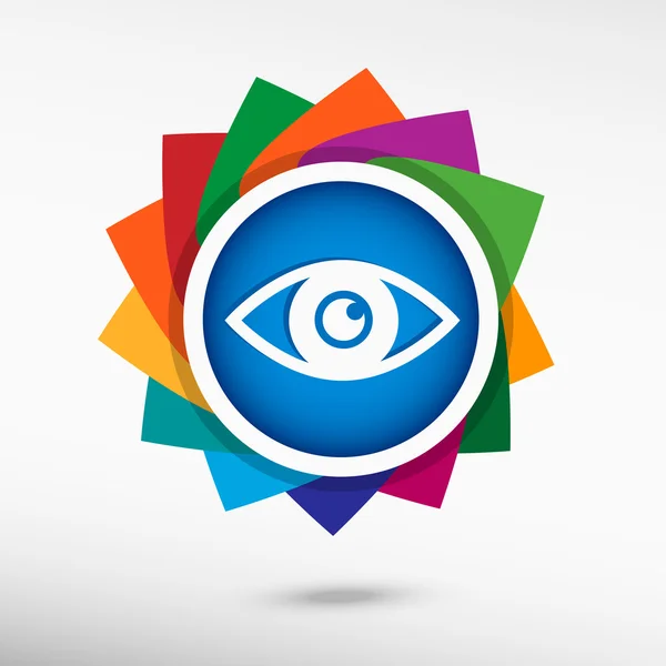 Icona dell'occhio icona a colori, illustrazione vettoriale — Vettoriale Stock