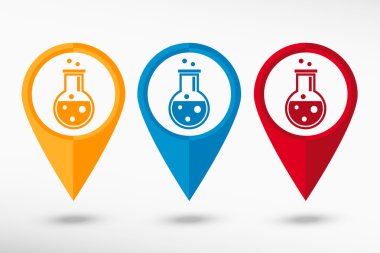 Cam ampul simgesi harita işaretçi, vektör çizim