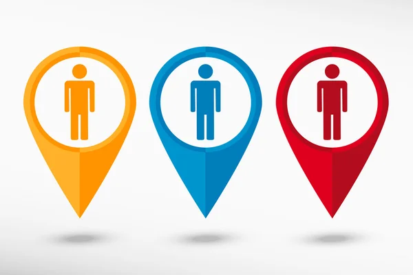 Adam simge harita işaretçi, vektör çizim