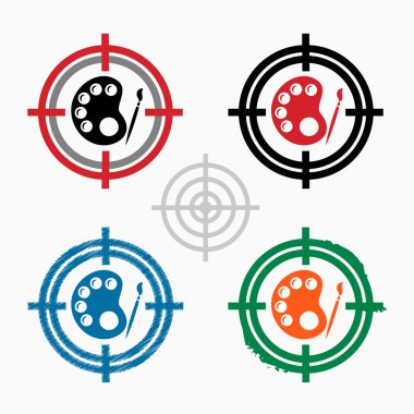 Hedef simgeleri arka plan üzerinde paleti simgesi