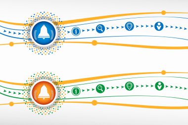 Bell icon on background for banner, web, site, design, advertisi