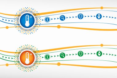 Thermometer icon on background for banner, web, site, design, ad