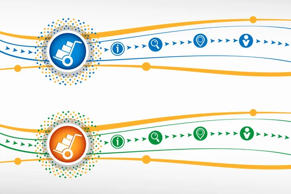 Wheelbarrow for transportation of cargo on background for banner