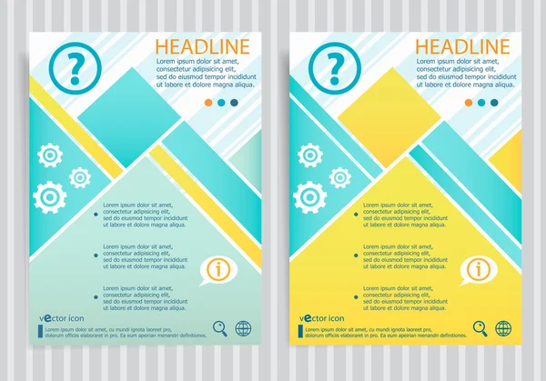 Icono signo de interrogación en el folleto de vectores diseño volante templa — Archivo Imágenes Vectoriales