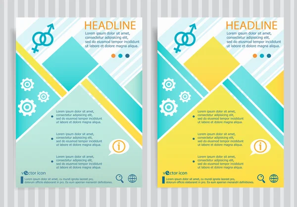 Símbolo masculino y femenino en el vector Folleto Diseño de folleto Diseño te — Vector de stock