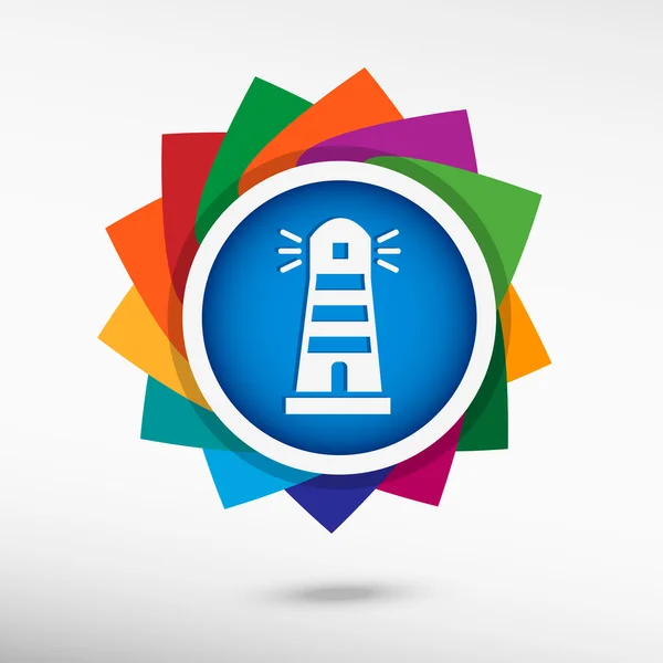 Deniz feneri renk simgesi, vektör çizim