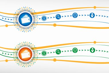 Banner, web, site, tasarım, reklam için arka planda Cüzdan simgesi