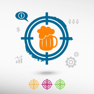 Bira kupa simgesini hedef simgeleri arka plan