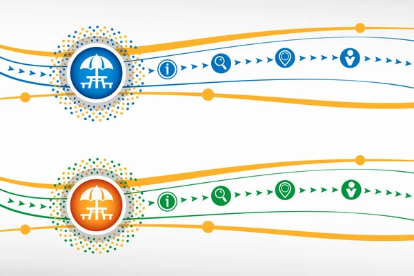 Afiş, web, oturma kiçin arka planda kamp ve piknik masası simgesi
