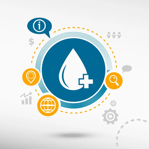 Kan simgesi ve yaratıcı tasarım öğeleri