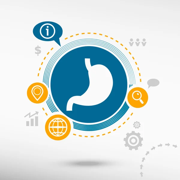 Mide simgesi ve yaratıcı tasarım öğeleri