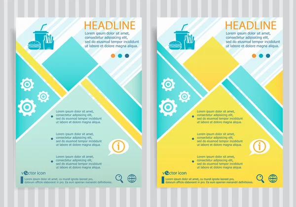 Símbolo de comida rápida en el folleto de vectores folleto diseño plantilla de diseño — Archivo Imágenes Vectoriales