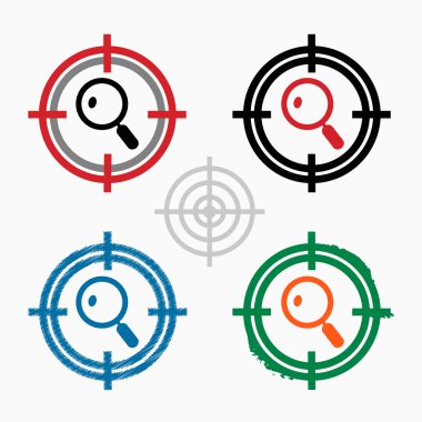 Büyüteç hedef simgeleri arka plan üzerinde