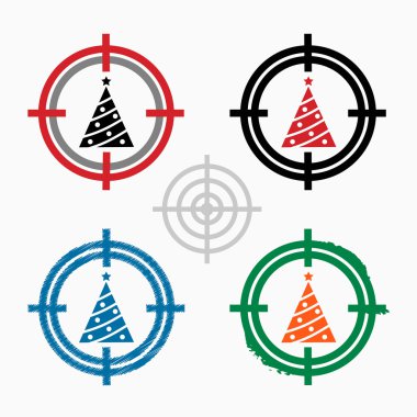 Noel ağacı hedef simgeleri arka plan üzerinde