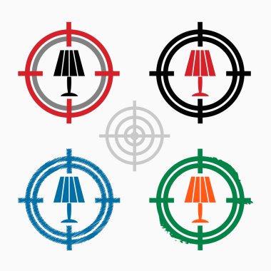 Masa lambası simgesini hedef simgeleri arka plan üzerinde