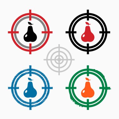 Armut hedef simgeleri arka plan üzerindeki yaprak işareti simgesiyle