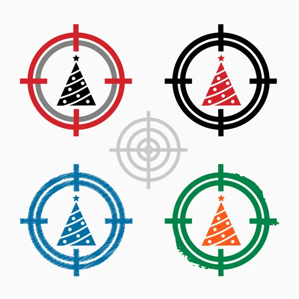 Noel ağacı hedef simgeleri arka plan üzerinde