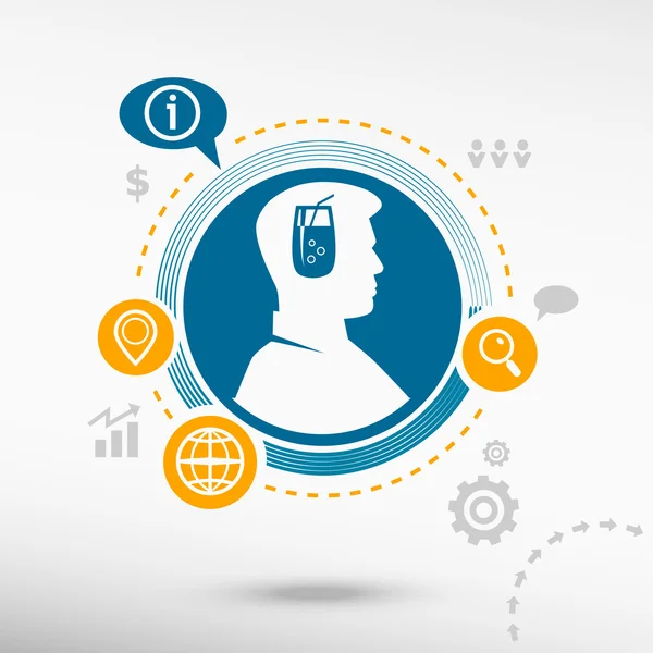 Saman ve erkek avatar profil bizdeki içme ile kokteyl cam