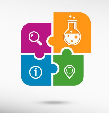 Cam ampul simgesini renkli parçalı bulmaca