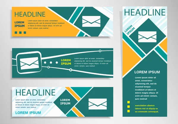 Yatay ve dikey indirim başlığında zarf simgesi simgesi,