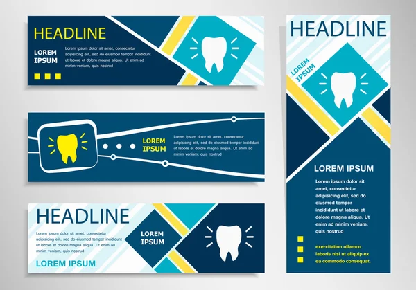 Diş simgesini yatay ve dikey afiş