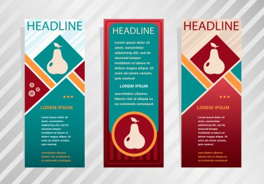 Dikey afiş üzerinde yaprak işareti simgesi ile Armut